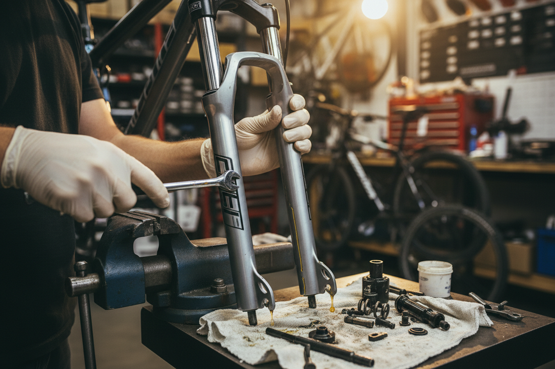 Het onderhoud van een verende voorvork bij hybride fietsen