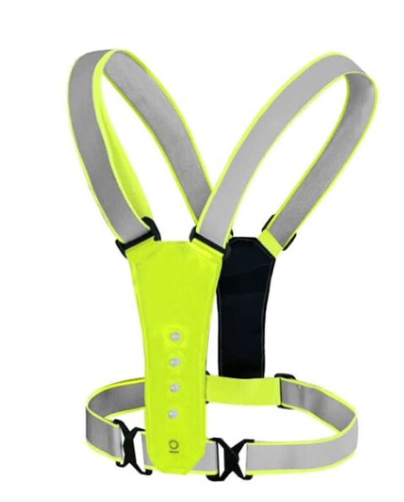 Reflecterend sport- en veiligheidsvest IkziLight Aryan met LED - geel
