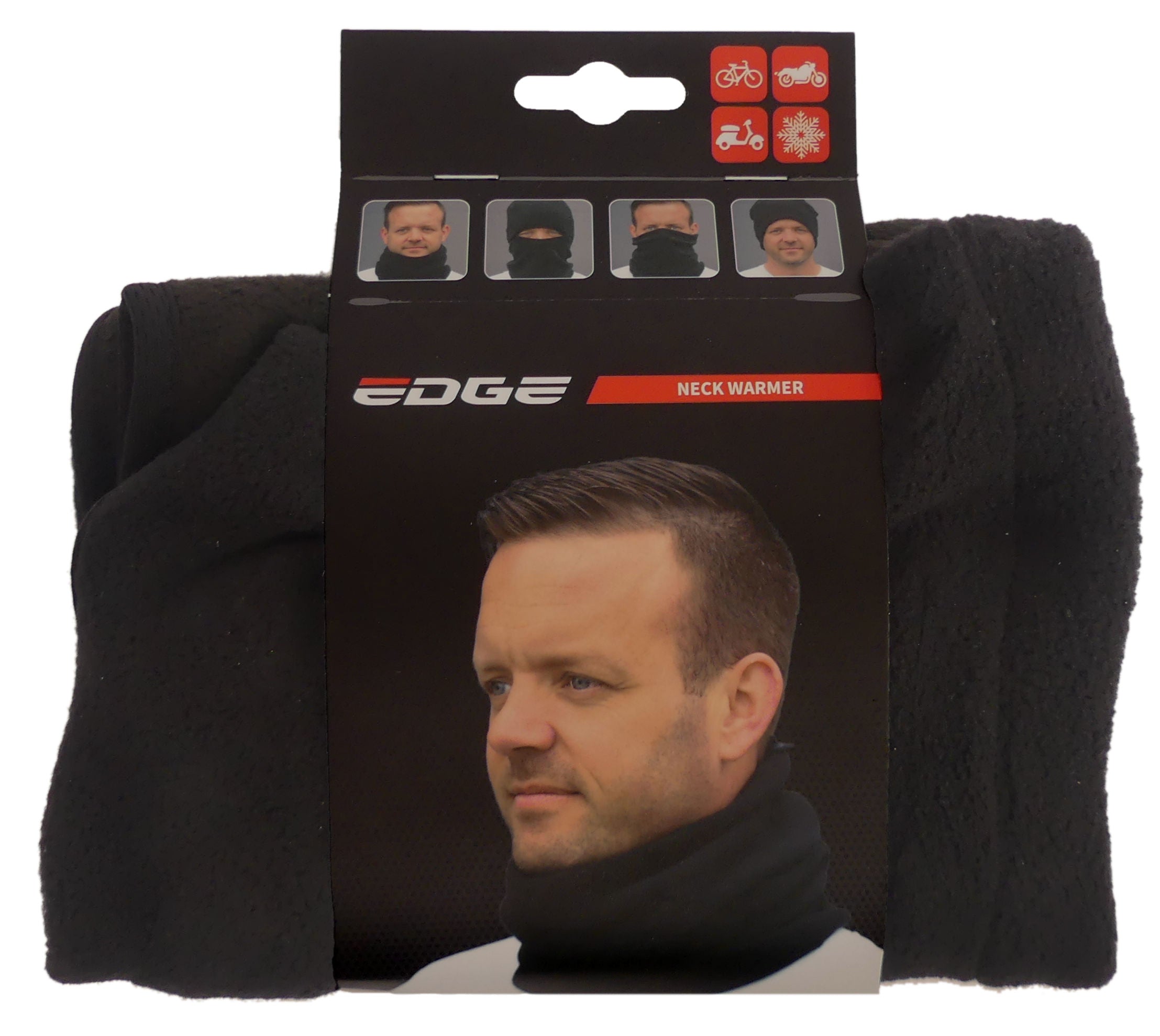 Multifunctionele nekwarmer Edge - Polyester - zwart