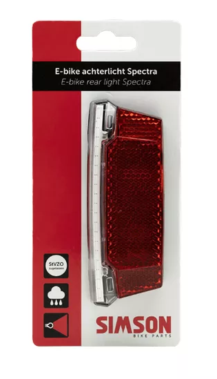 Dragerachterlicht Simson Spectra 6-48V E-bike - rood