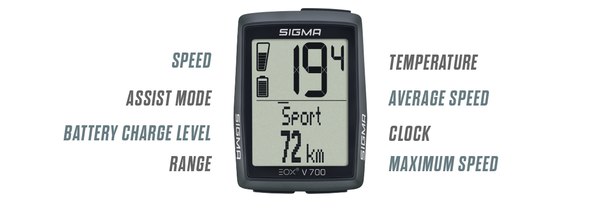 Fietscomputer Sigma EOX View 700 - zwart