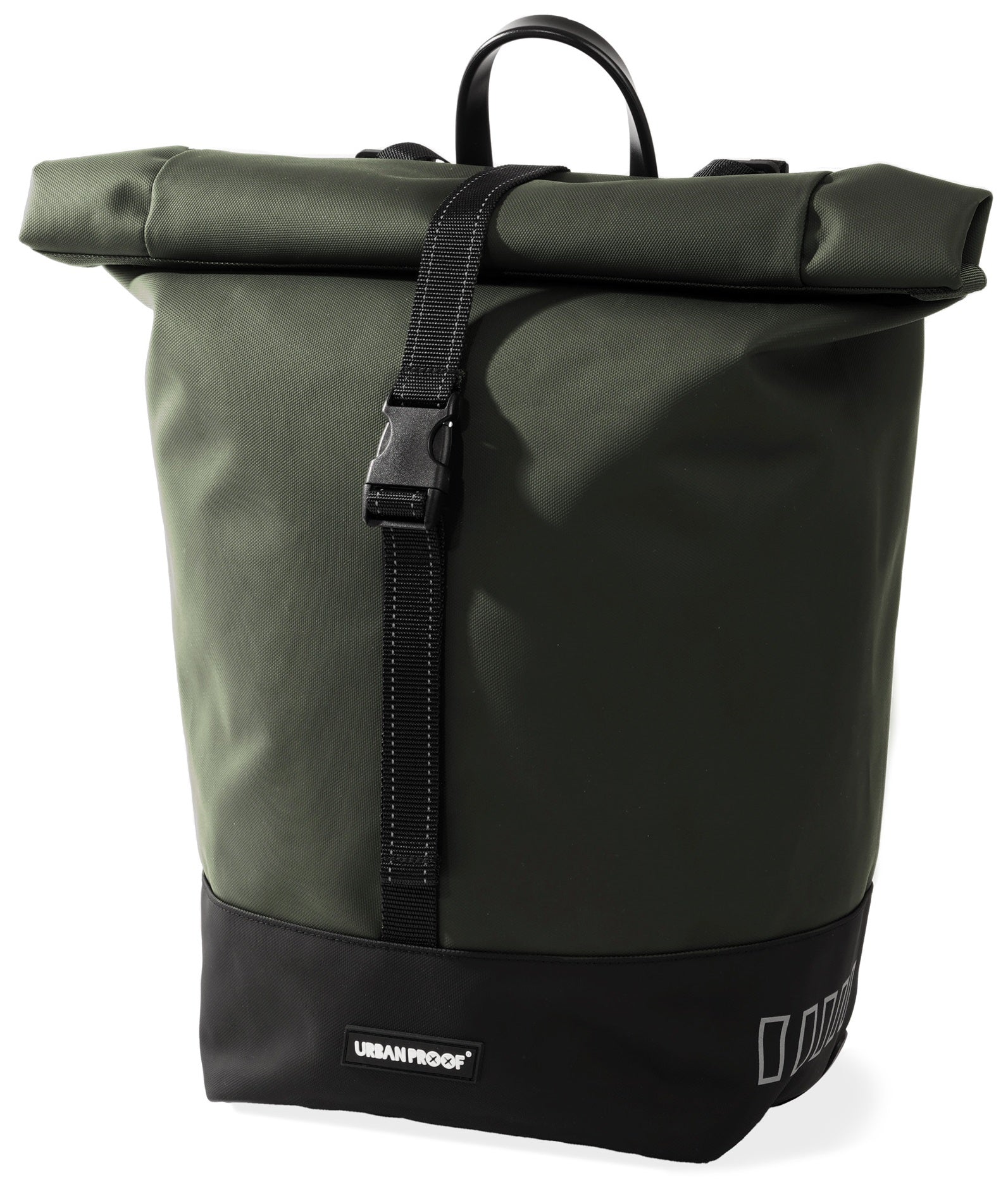 Gerecyclede enkele fietstas Urban Proof Rolltop 20 liter 30 x 15 x 42cm - groen
