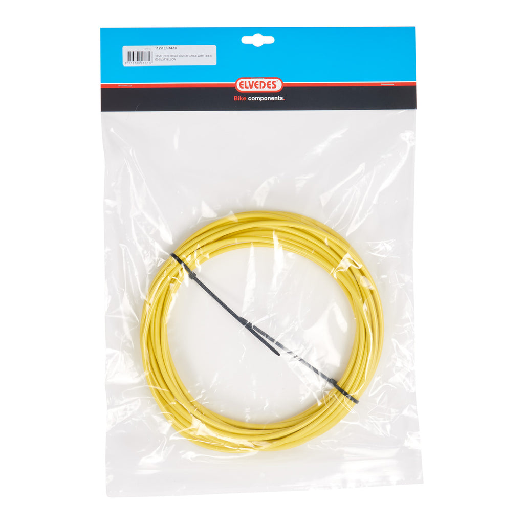 Rem buitenkabel Elvedes met teflon voering ø4,9mm / 10 meter (rol) - geel