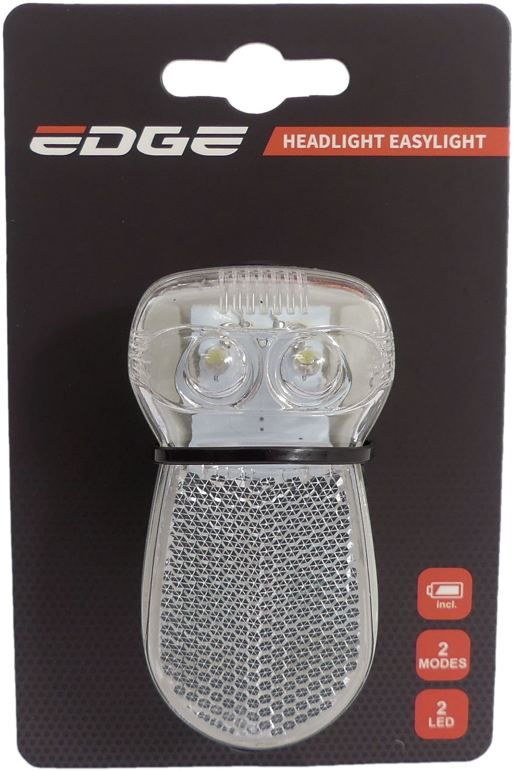 Koplamp Edge Easylight - 2 leds - inclusief batterij (op kaart)