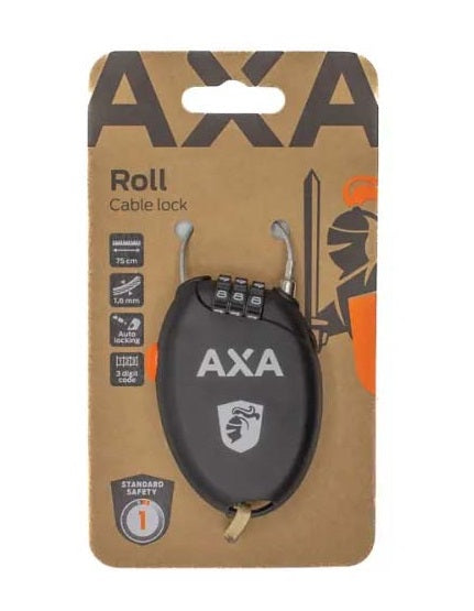 Kabelslot Axa Roll 75/1.6 - zwart
