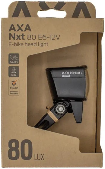 Koplamp Axa NXT E-bike 80 Lux 6-12V - zwart