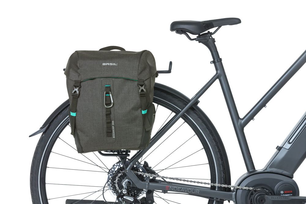 Enkele tas Basil Discovery 365D M MIK 9L 12 x 25 x 33 cm - zwart