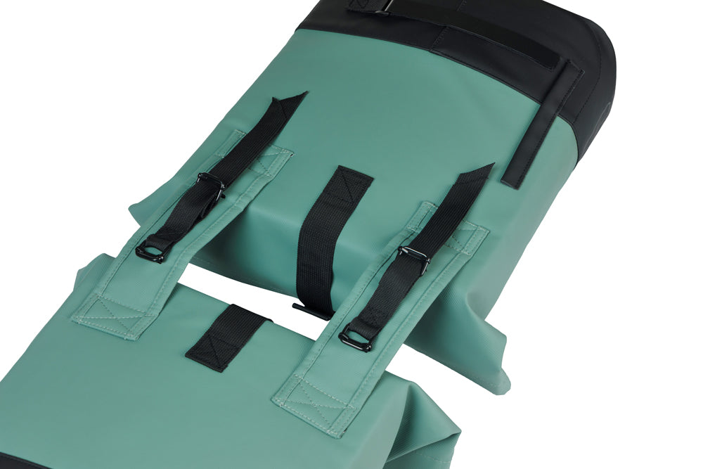 Dubbele fietstas Basil Cove 28-32L 14 x 29 x 36 cm - groen/zwart