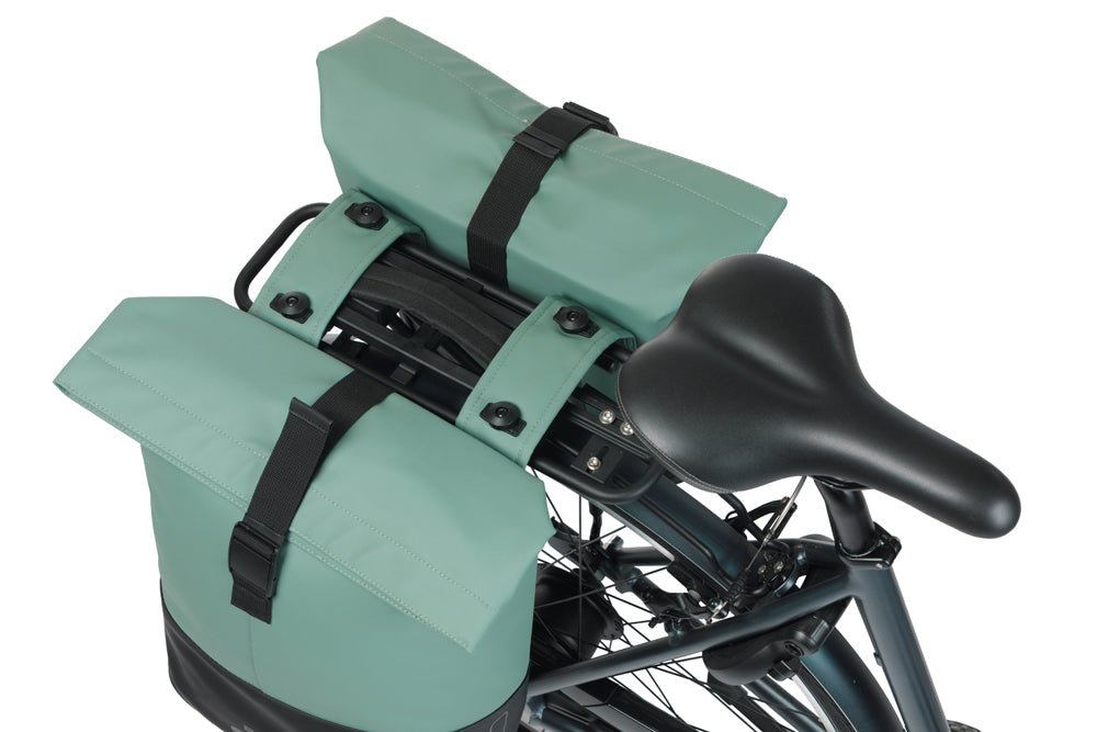 Dubbele fietstas Cove MIK 28-32L 14 x 29 x 36 cm - groen/zwart