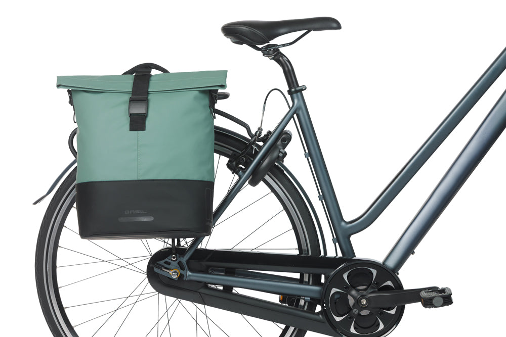 Dubbele fietstas Cove MIK 28-32L 14 x 29 x 36 cm - groen/zwart