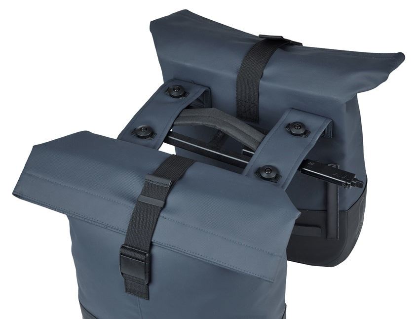 Dubbele fietstas Cove MIK 28-32L 14 x 29 x 36 cm - blauw/zwart