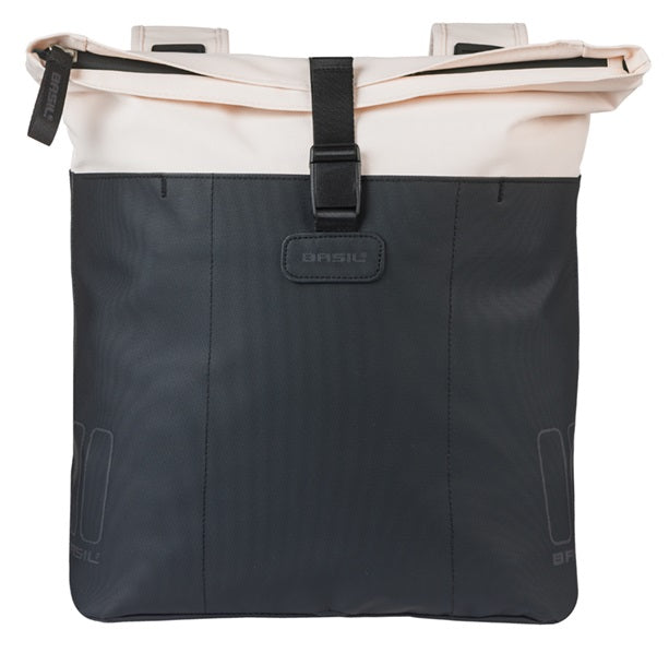 Dubbele fietstas Basil Vive 28-35L 14 x 30 x 38 cm - wit/zwart