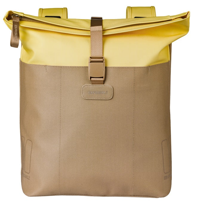 Dubbele fietstas Basil Vive 28-35L 14 x 30 x 38 cm - zand/geel