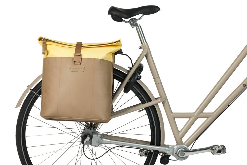 Dubbele fietstas Basil Vive 28-35L 14 x 30 x 38 cm - zand/geel