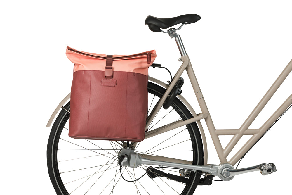 Dubbele fietstas Basil Vive 28-35L 14 x 30 x 38 cm - bordeaux/roze