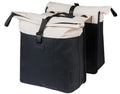 Dubbele fietstas Basil Vive MIK 28-35L 14 x 30 x 38 cm - wit/zwart