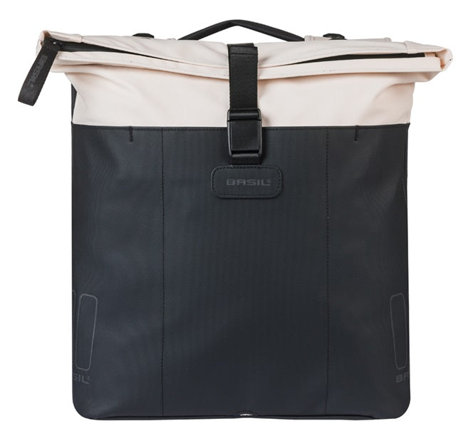 Dubbele fietstas Basil Vive MIK 28-35L 14 x 30 x 38 cm - wit/zwart