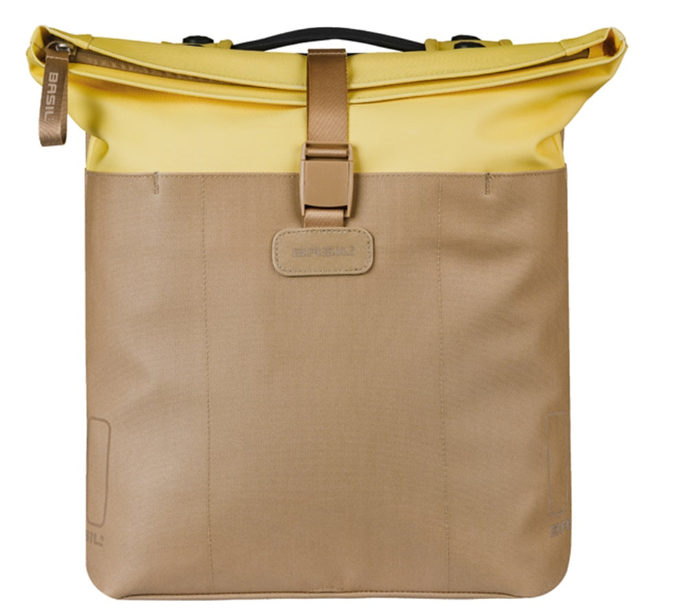 Dubbele fietstas Basil Vive MIK 28-35L 14 x 30 x 38 cm - zand/geel