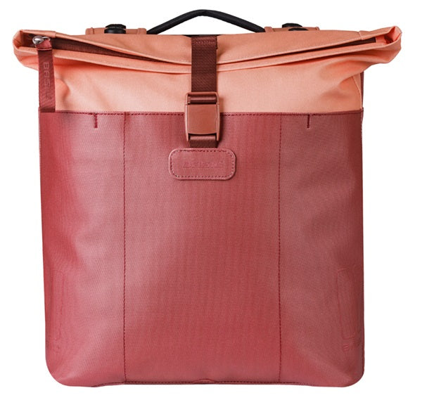 Dubbele fietstas Basil Vive MIK 28-35L 14 x 30 x 38 cm - bordeaux/roze