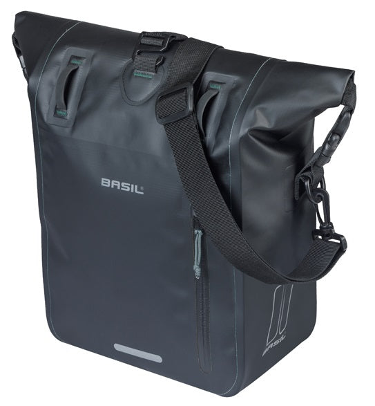 Enkele fietstas Basil Rivo M tarpaulin MIK 12-15L 14 x 25 x 38 cm - zwart
