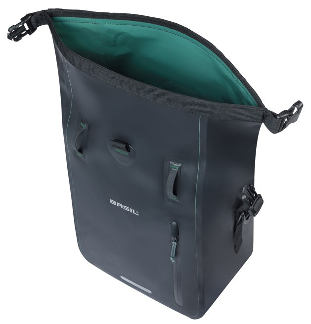 Enkele fietstas Basil Rivo M tarpaulin MIK 12-15L 14 x 25 x 38 cm - zwart