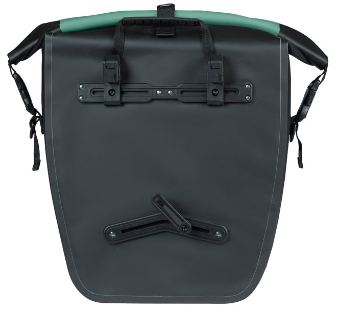Enkele fietstas Basil Rivo L tarppaulin MIK 25-31L 14 x 28 x 43 cm - groen/zwart