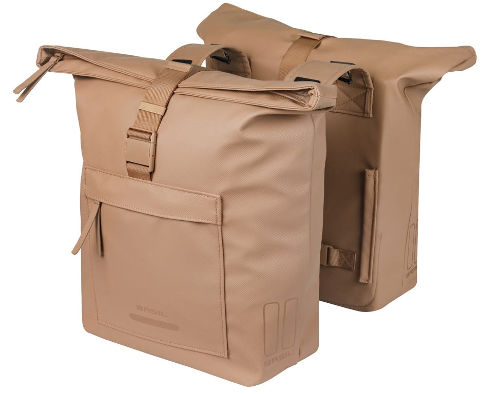 Dubbele fietstas Basil Brooklyn 41L 14 x 30 x 37 cm - zand