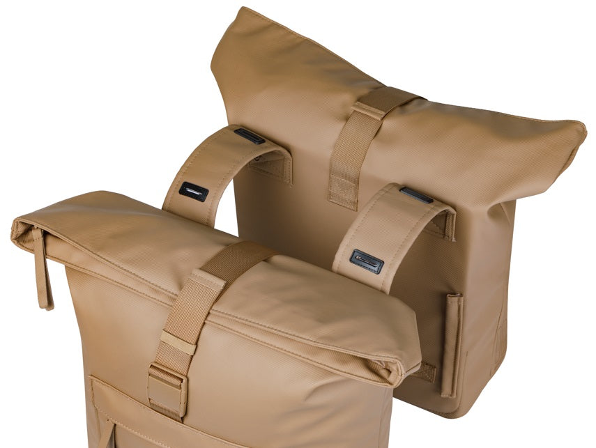 Dubbele fietstas Basil Brooklyn 41L 14 x 30 x 37 cm - zand