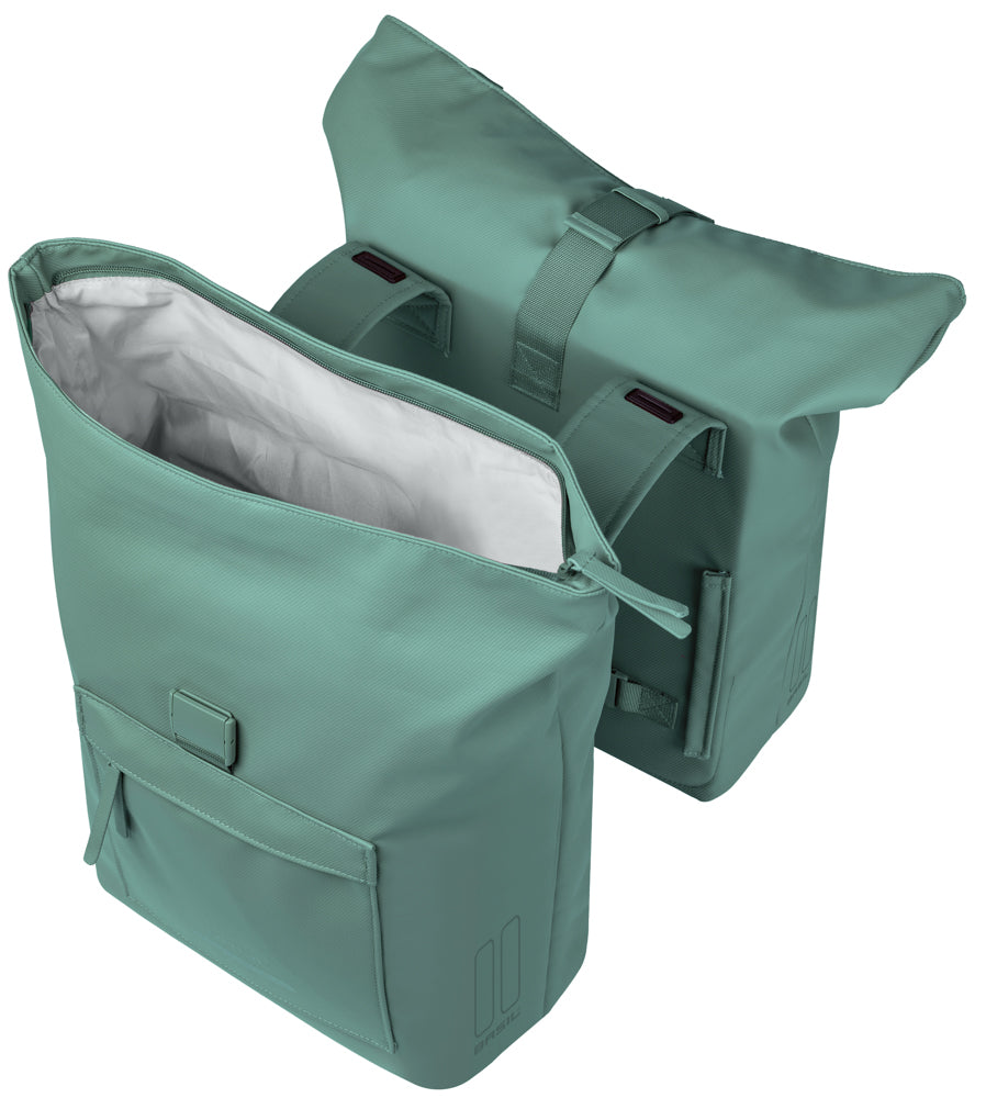 Dubbele fietstas Basil Brooklyn 41L 14 x 30 x 37 cm - groen
