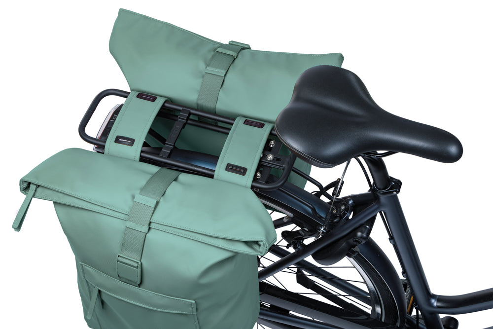 Dubbele fietstas Basil Brooklyn 41L 14 x 30 x 37 cm - groen