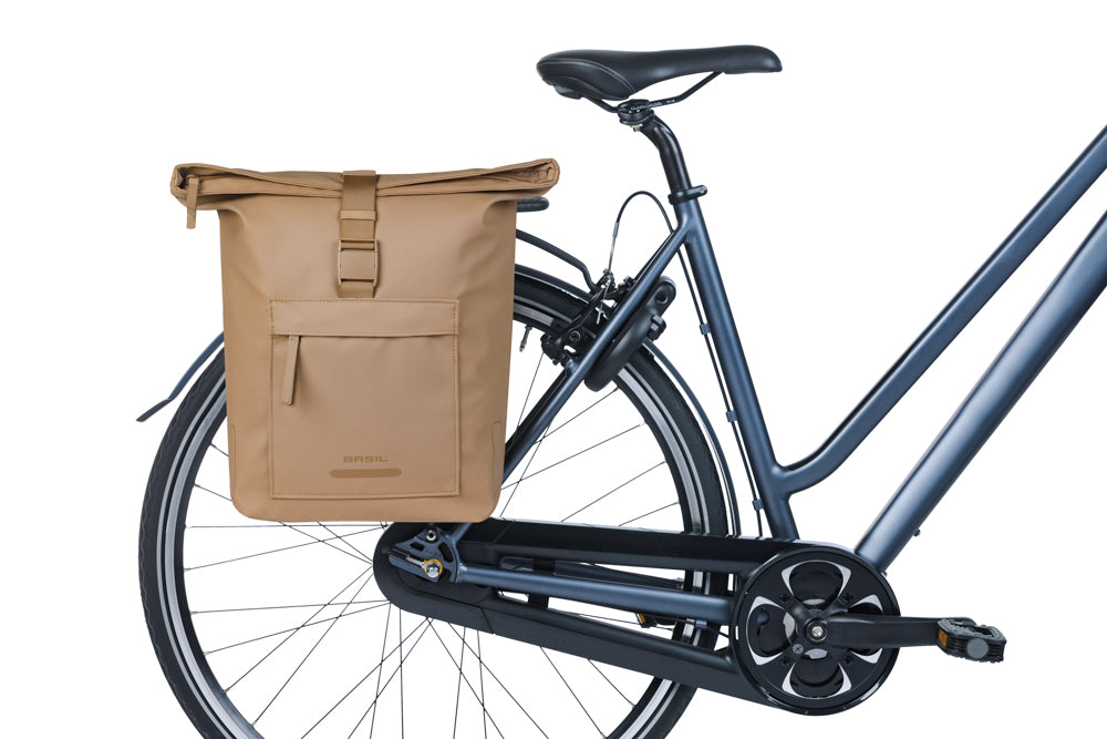 Dubbele fietstas Basil Brooklyn MIK 41L 14 x 30 x 37 cm - zand