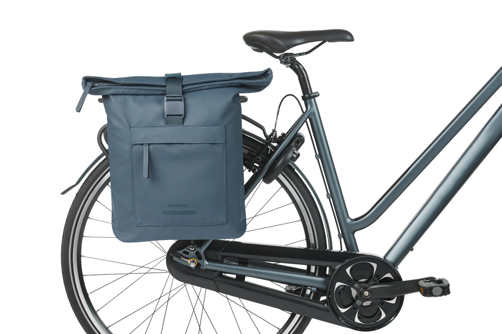 Dubbele fietstas Basil Brooklyn MIK 41L 14 x 30 x 37 cm - blauw