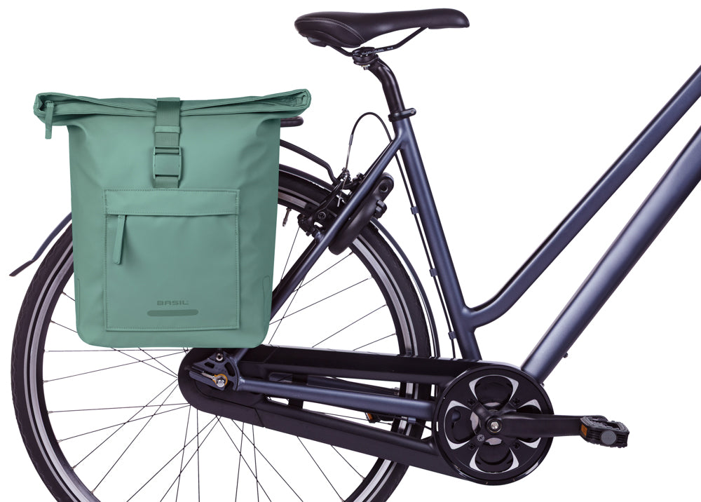 Dubbele fietstas Basil Brooklyn MIK 41L 14 x 30 x 37 cm - groen