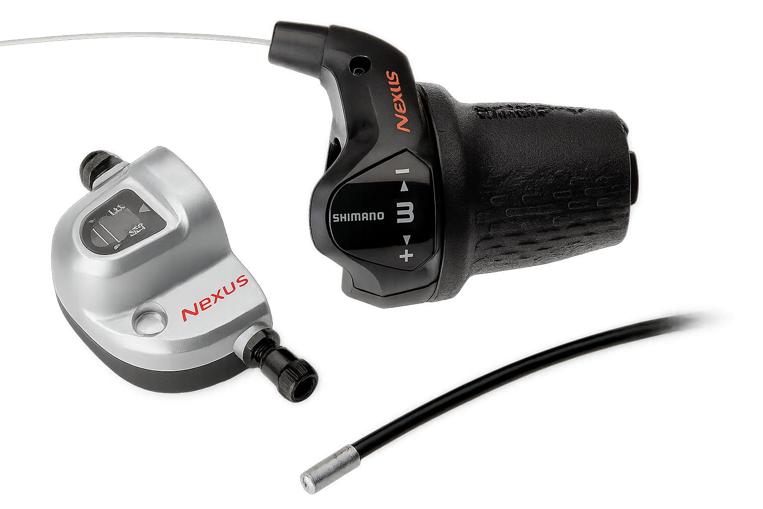 Draaiversteller 3 speed Shimano Nexus SL-3S42E met kabels (1850 mm) en clickbox - zwart (werkplaatsverpakking)