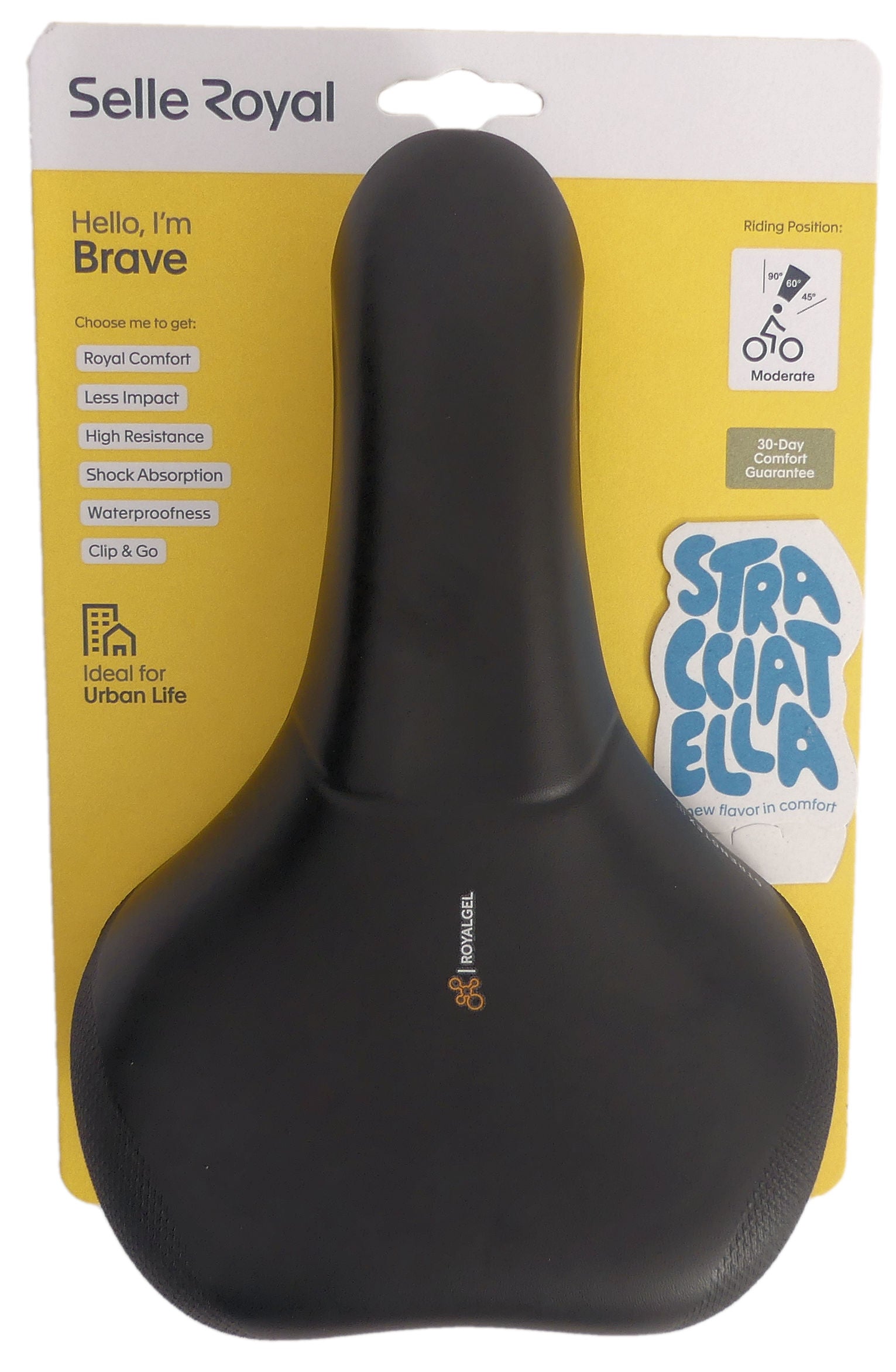 Fietszadel Selle Royal Brave Moderate 60° - zwart