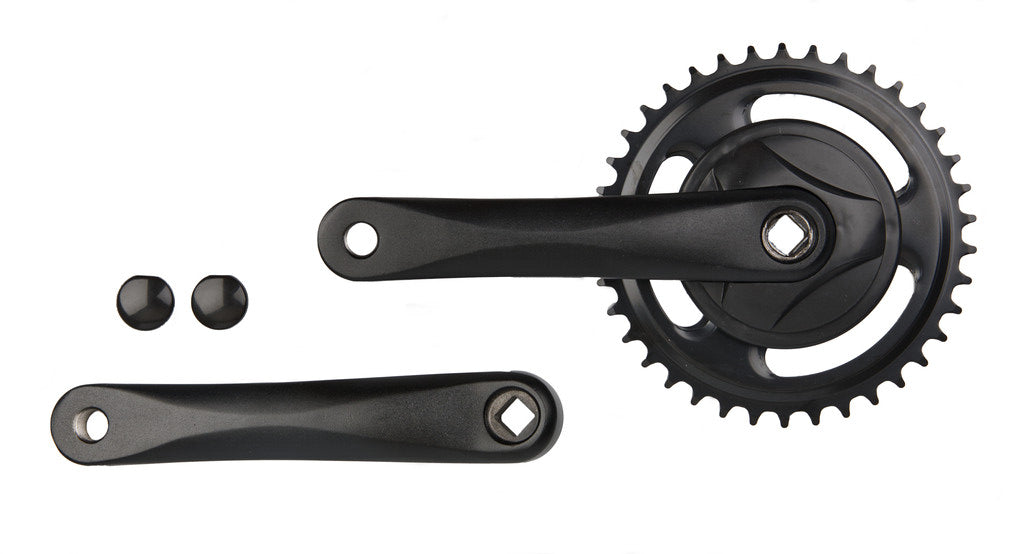 Crankstel Vinty 38T - 170 mm crankarm - zwart