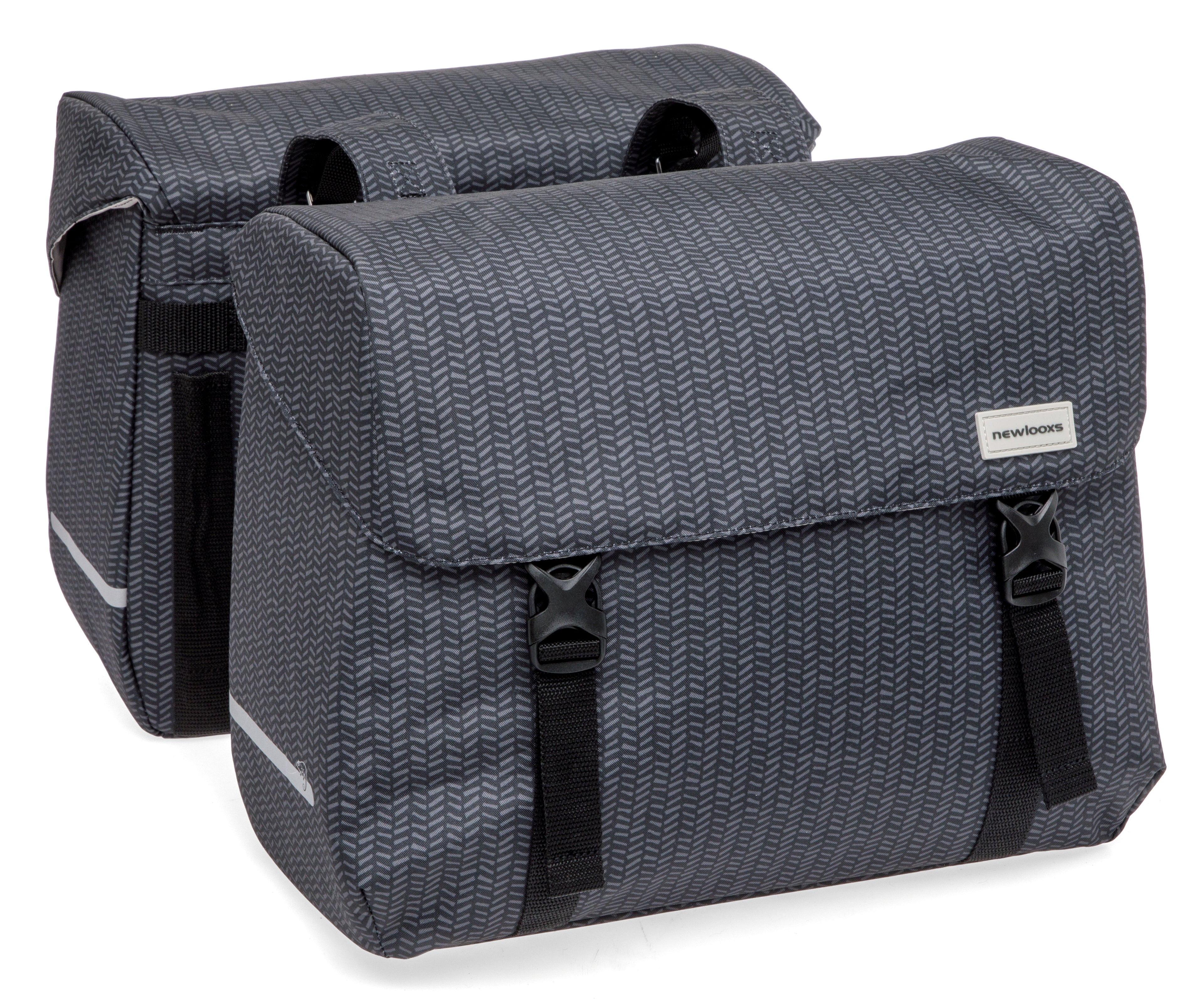 Dubbele fietstas New Looxs Mondi Joy Double - 38 liter - 39 x 18 x 32 cm (2x) - Nima Black