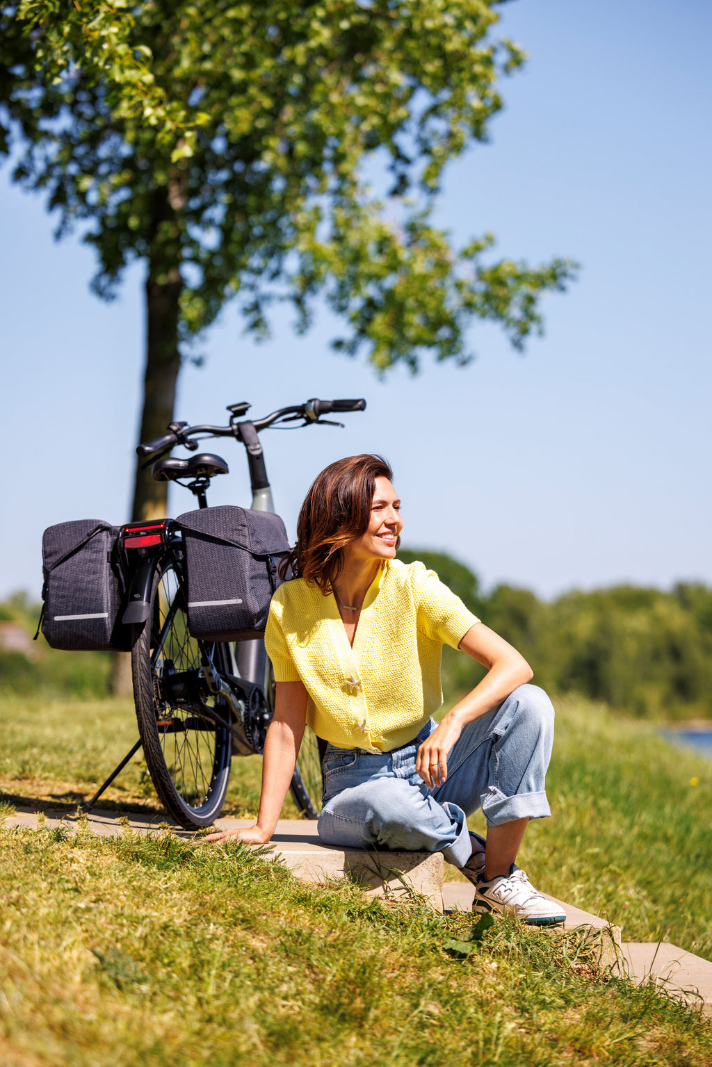 Dubbele fietstas New Looxs Mondi Joy Double - 38 liter - 39 x 18 x 32 cm (2x) - Nima Black