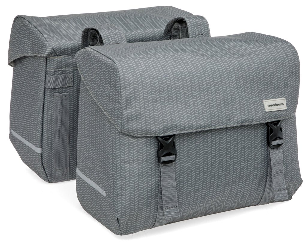 Dubbele fietstas New Looxs Mondi Joy Double - 38 liter - 39 x 18 x 32 cm (2x) - Nima Grey