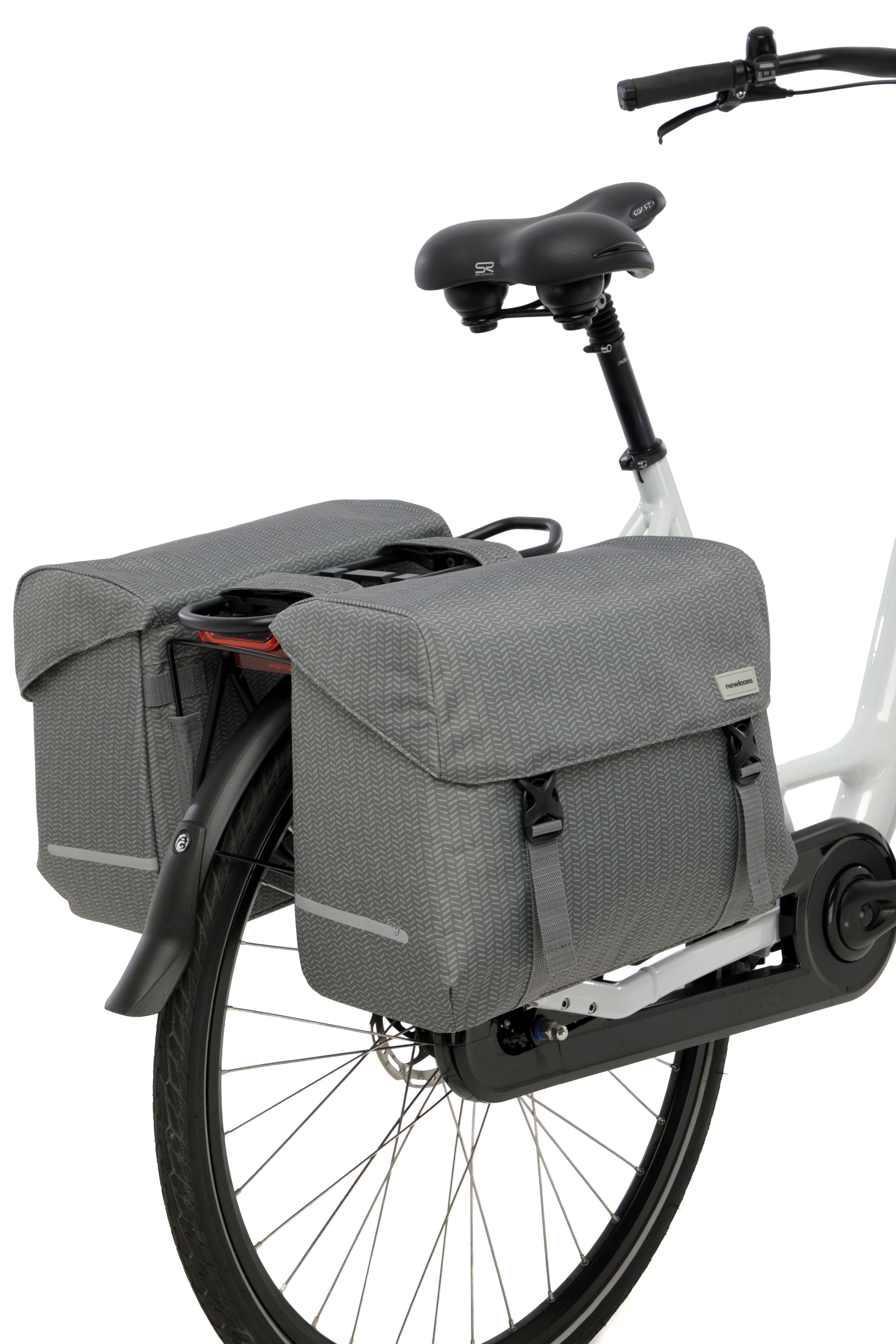 Dubbele fietstas New Looxs Mondi Joy Double - 38 liter - 39 x 18 x 32 cm (2x) - Nima Grey