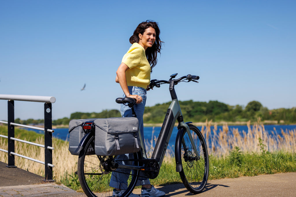 Dubbele fietstas New Looxs Mondi Joy Double - 38 liter - 39 x 18 x 32 cm (2x) - Nima Grey