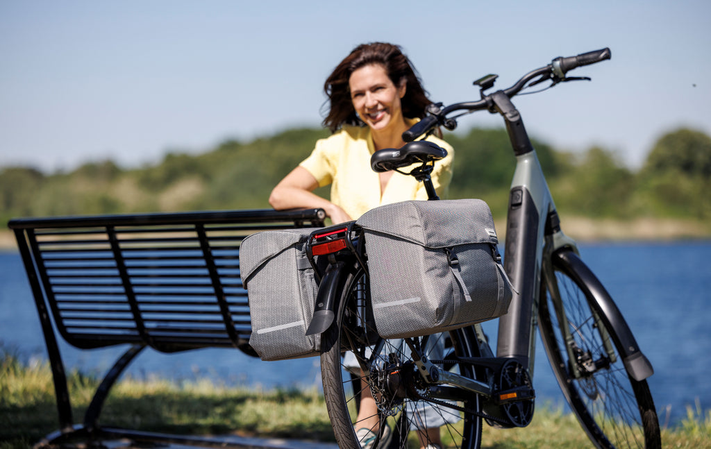 Dubbele fietstas New Looxs Mondi Joy Double - 38 liter - 39 x 18 x 32 cm (2x) - Nima Grey