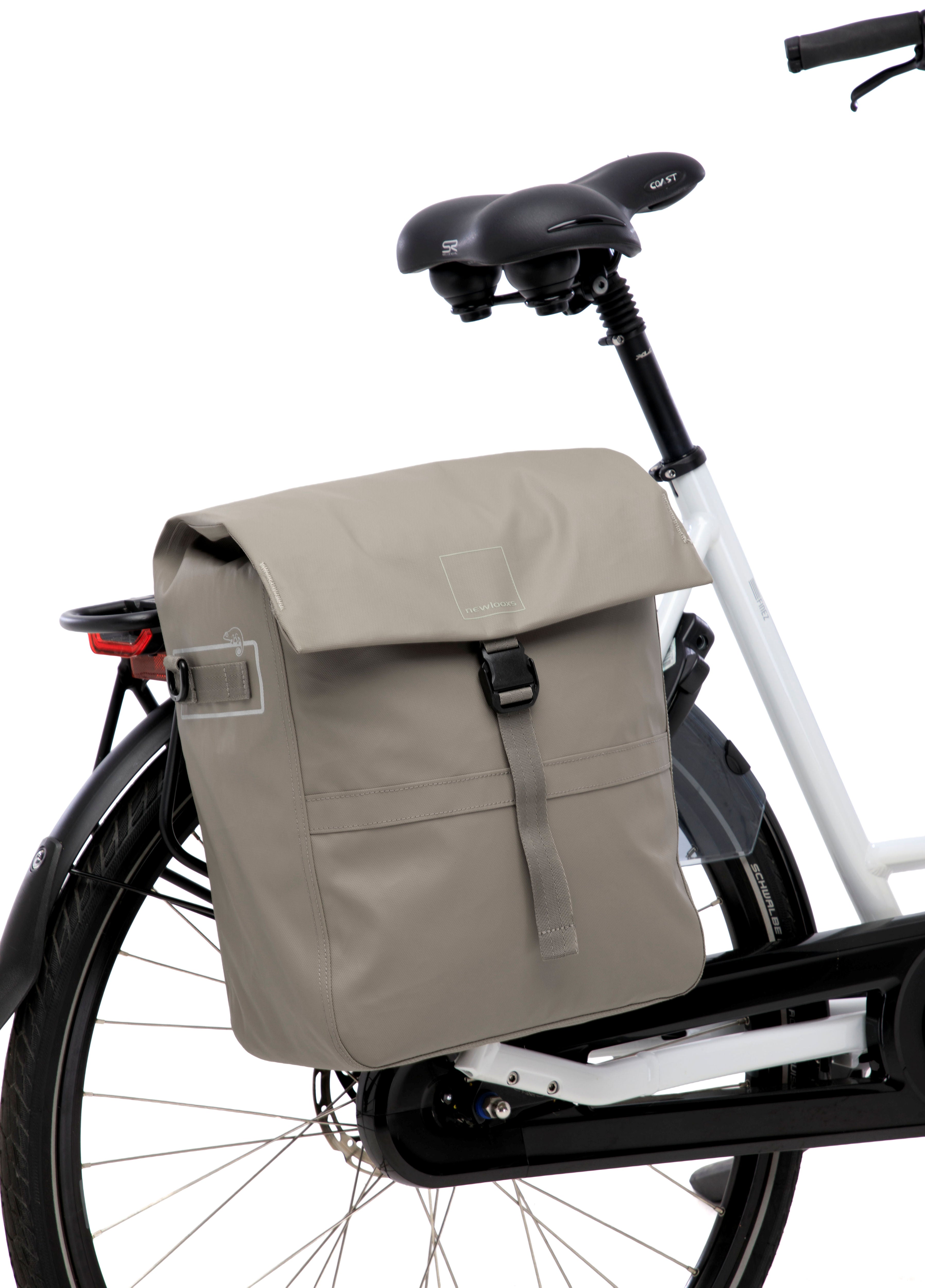 Enkele fietstas New Looxs Leeds Single - 19 liter - 33 x 18 x 38 cm - Taupe