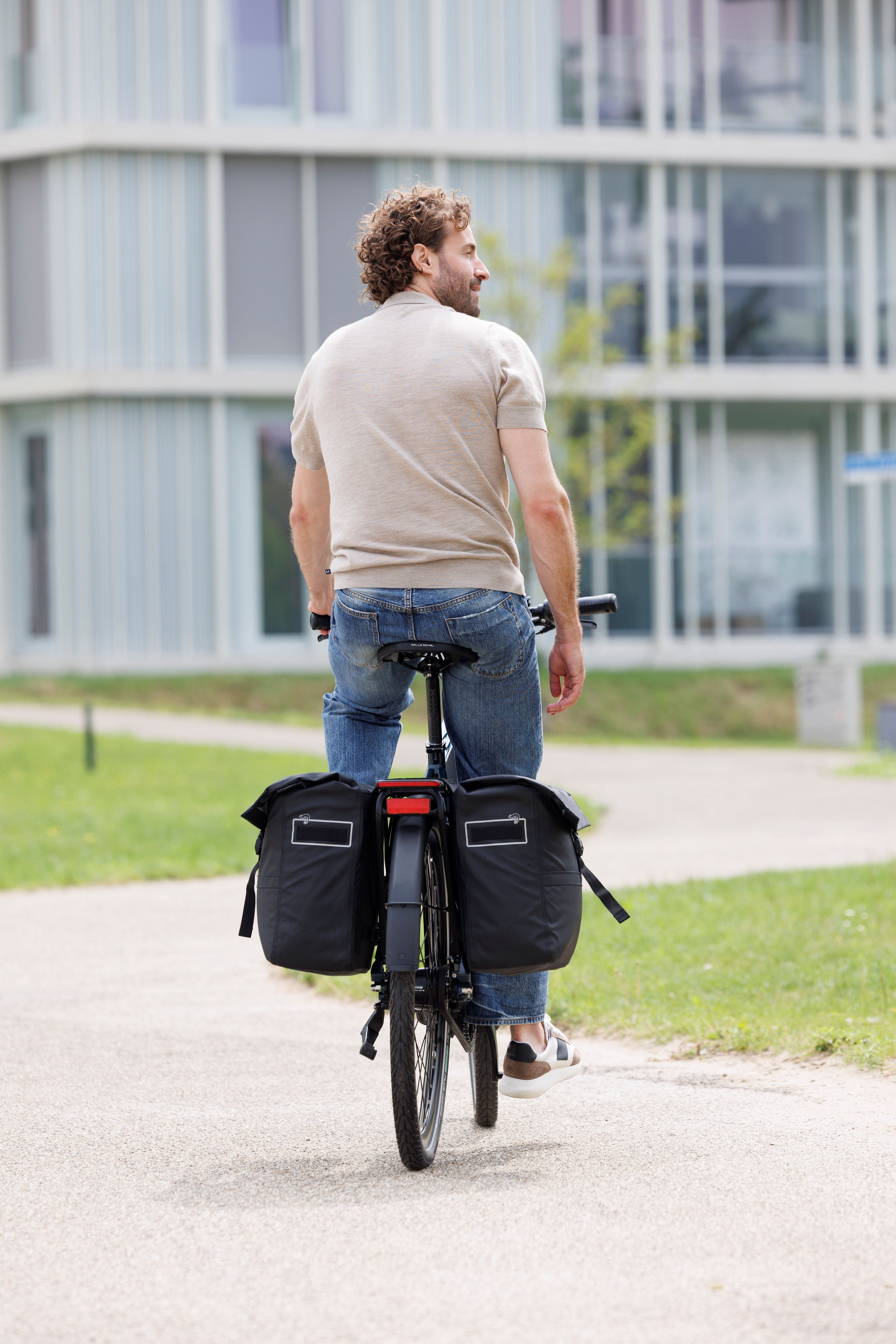 Dubbele fietstas New Looxs Leeds Double - 38 liter - 33 x 18 x 38 cm (2x) - Black