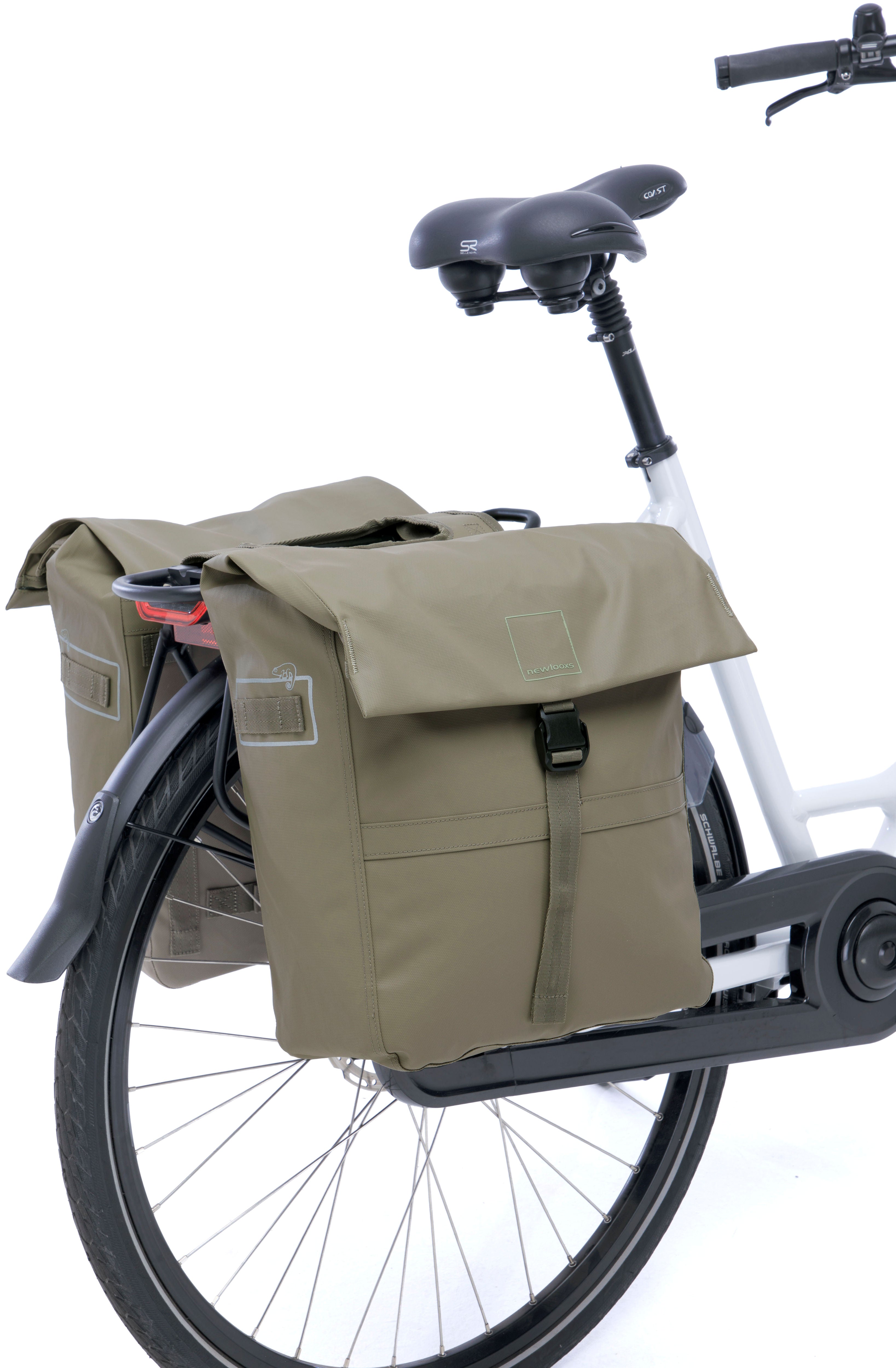 Dubbele fietstas New Looxs Leeds Double - 38 liter - 33 x 18 x 38 cm (2x) - Taupe