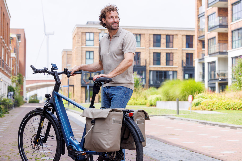 Dubbele fietstas New Looxs Leeds Double - 38 liter - 33 x 18 x 38 cm (2x) - Taupe