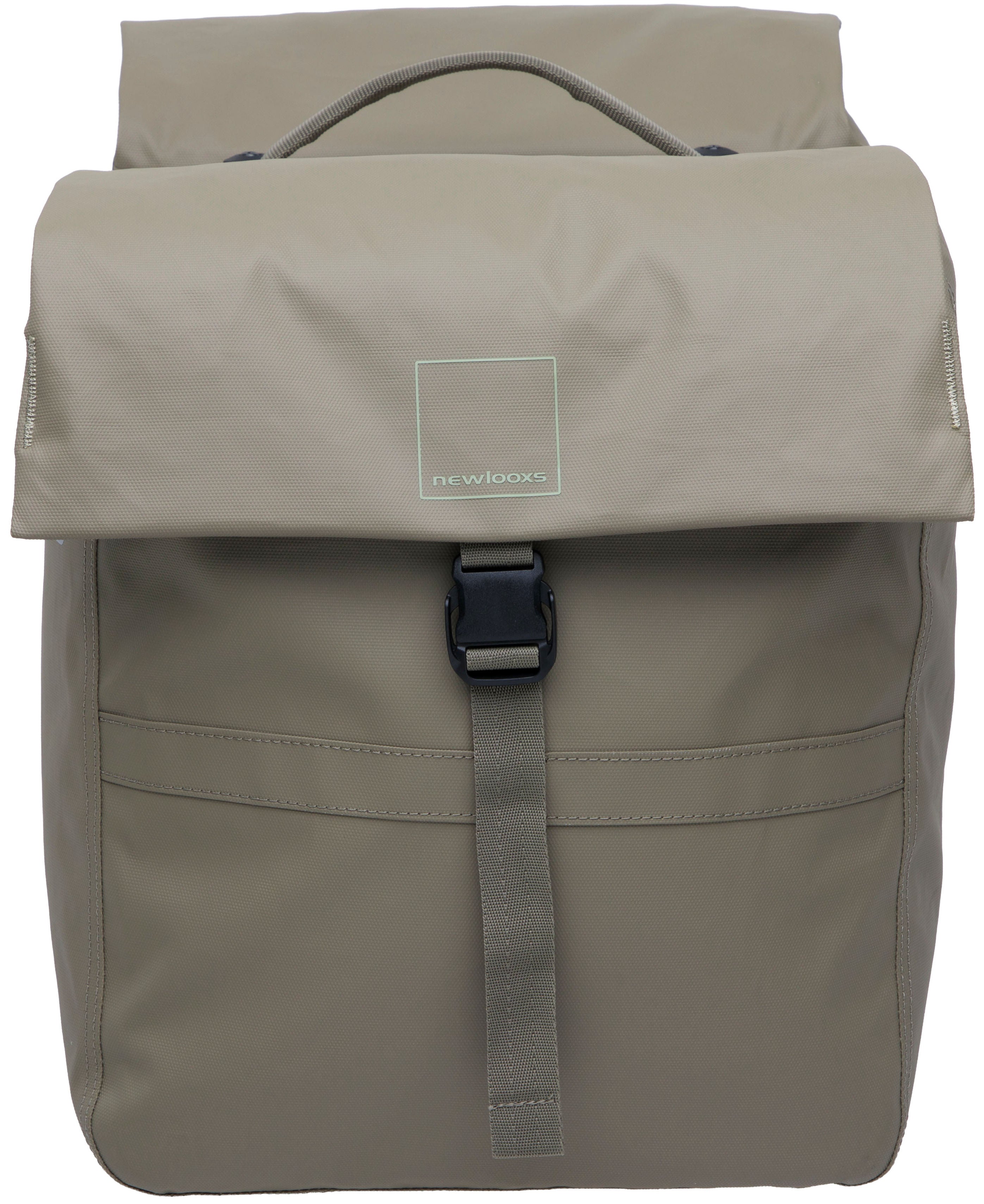Dubbele fietstas New Looxs Leeds Double MIK 2.0 - 38 liter - 33 x 18 x 38 cm (2x) - Taupe