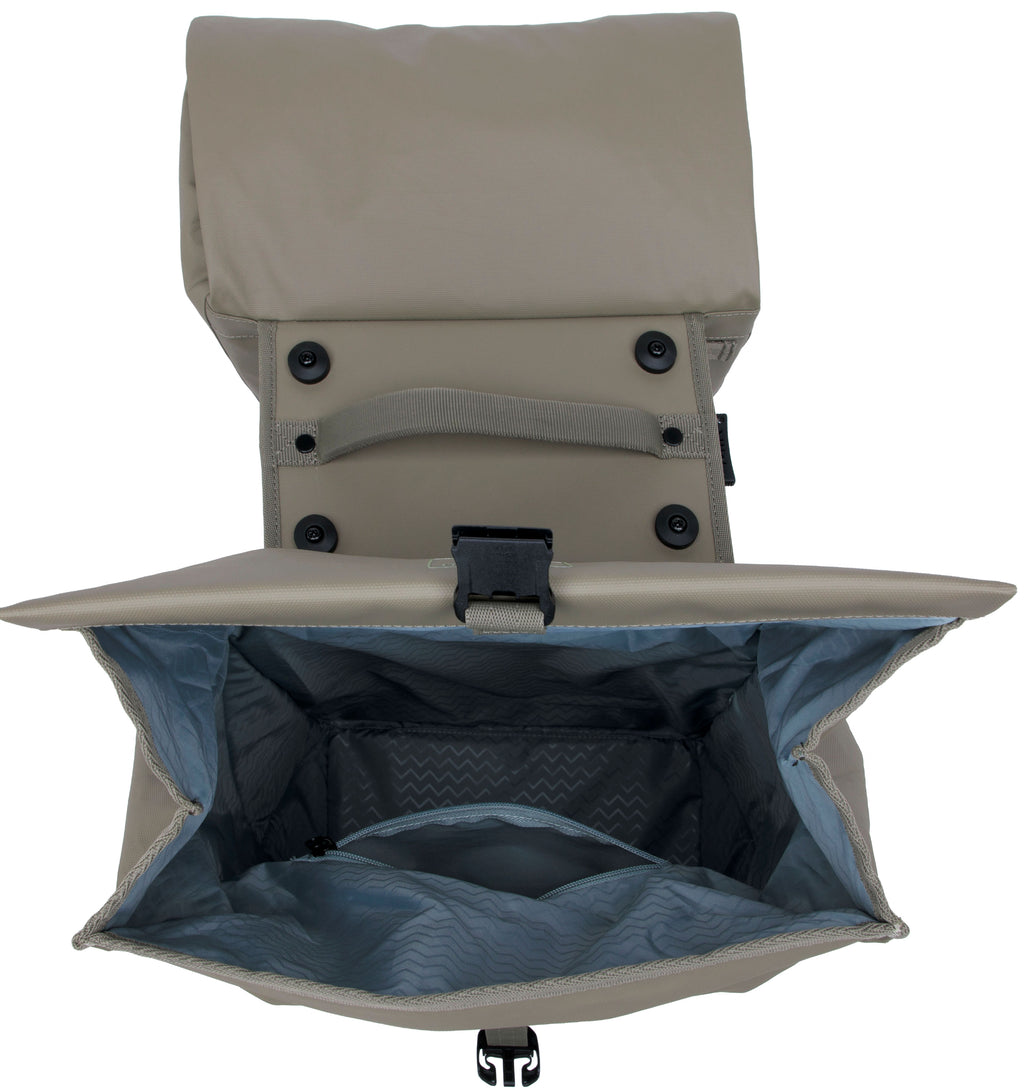 Dubbele fietstas New Looxs Leeds Double MIK 2.0 - 38 liter - 33 x 18 x 38 cm (2x) - Taupe