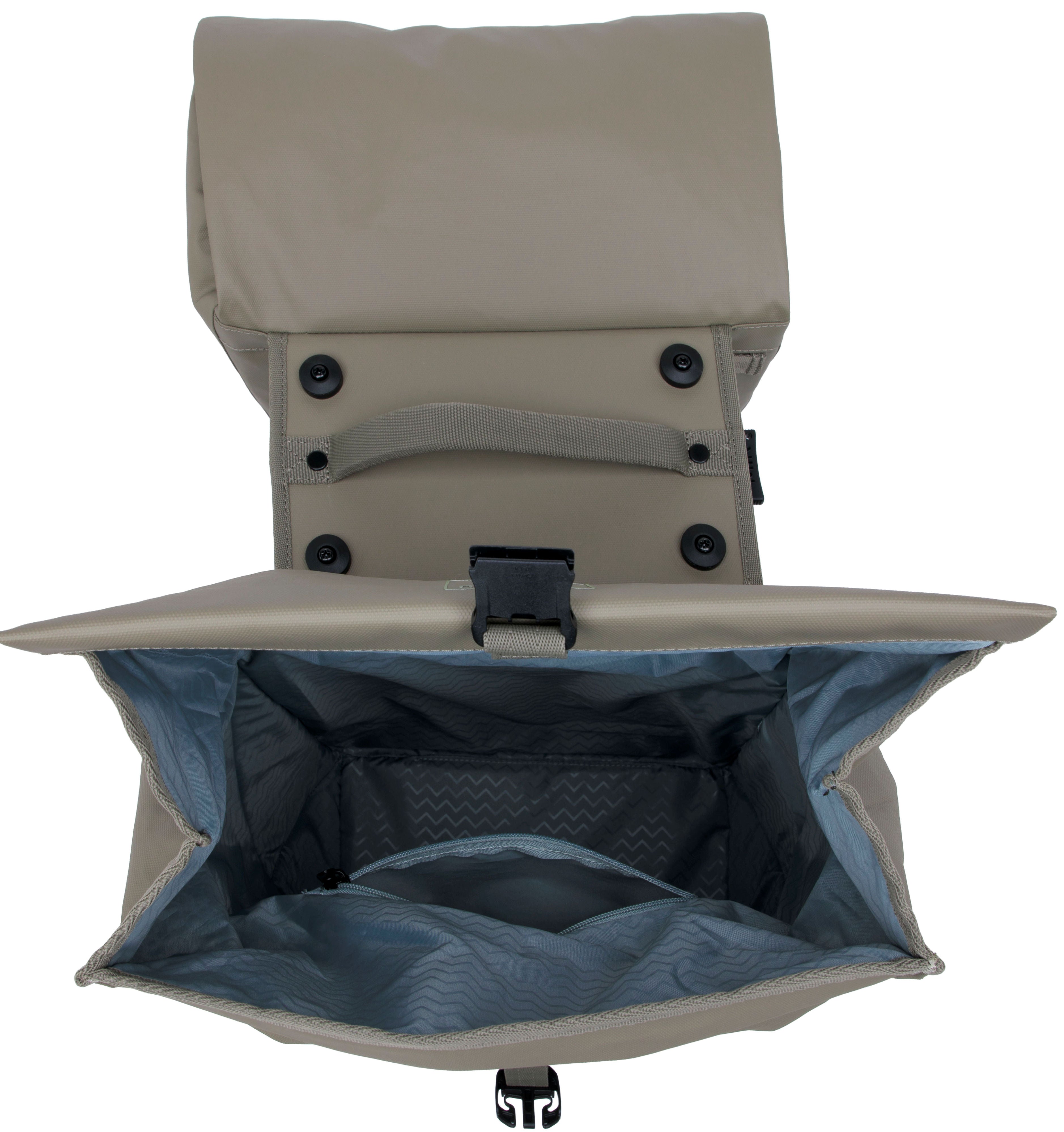 Dubbele fietstas New Looxs Leeds Double MIK 2.0 - 38 liter - 33 x 18 x 38 cm (2x) - Taupe