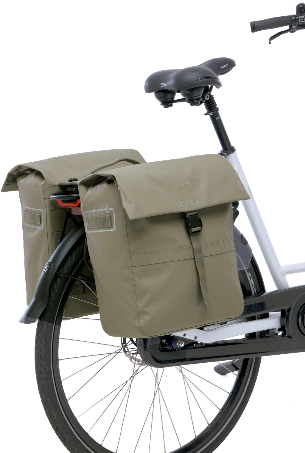 Dubbele fietstas New Looxs Leeds Double MIK 2.0 - 38 liter - 33 x 18 x 38 cm (2x) - Taupe